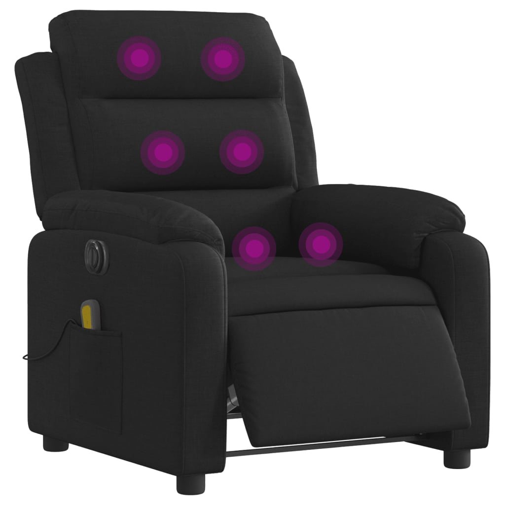 Massagestoel elektrisch verstelbaar stof zwart Fauteuils & Relaxfauteuils | Creëer jouw Trendy Thuis | Gratis bezorgd & Retour | Trendy.nl