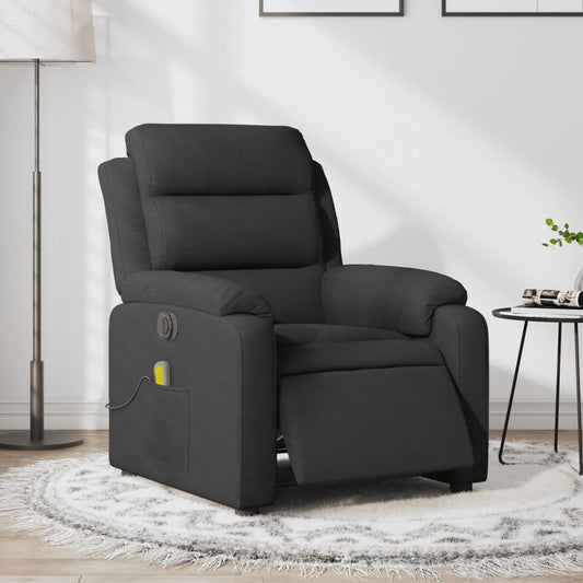 Massagestoel elektrisch verstelbaar stof zwart Fauteuils & Relaxfauteuils | Creëer jouw Trendy Thuis | Gratis bezorgd & Retour | Trendy.nl