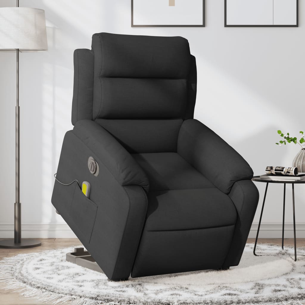 Sta-op-massagestoel elektrisch verstelbaar stof zwart Fauteuils & Relaxfauteuils | Creëer jouw Trendy Thuis | Gratis bezorgd & Retour | Trendy.nl