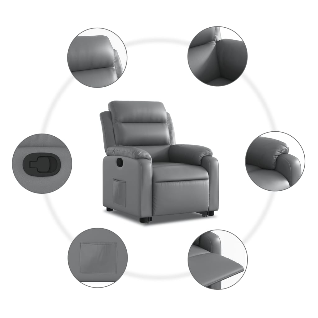 Sta-op-stoel kunstleer grijs Fauteuils & Relaxfauteuils | Creëer jouw Trendy Thuis | Gratis bezorgd & Retour | Trendy.nl