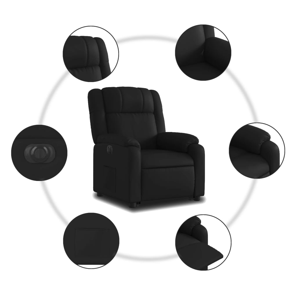 Sta-op-stoel elektrisch kunstleer zwart Fauteuils & Relaxfauteuils | Creëer jouw Trendy Thuis | Gratis bezorgd & Retour | Trendy.nl