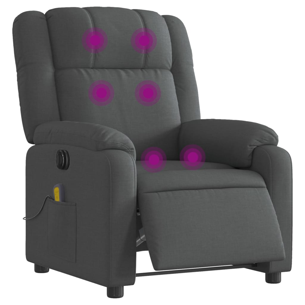 Massagestoel elektrisch verstelbaar stof donkergrijs Fauteuils & Relaxfauteuils | Creëer jouw Trendy Thuis | Gratis bezorgd & Retour | Trendy.nl