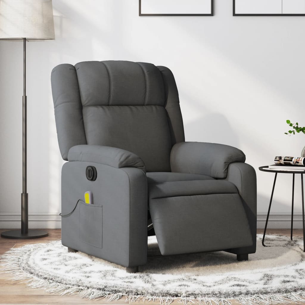 Massagestoel elektrisch verstelbaar stof donkergrijs Fauteuils & Relaxfauteuils | Creëer jouw Trendy Thuis | Gratis bezorgd & Retour | Trendy.nl