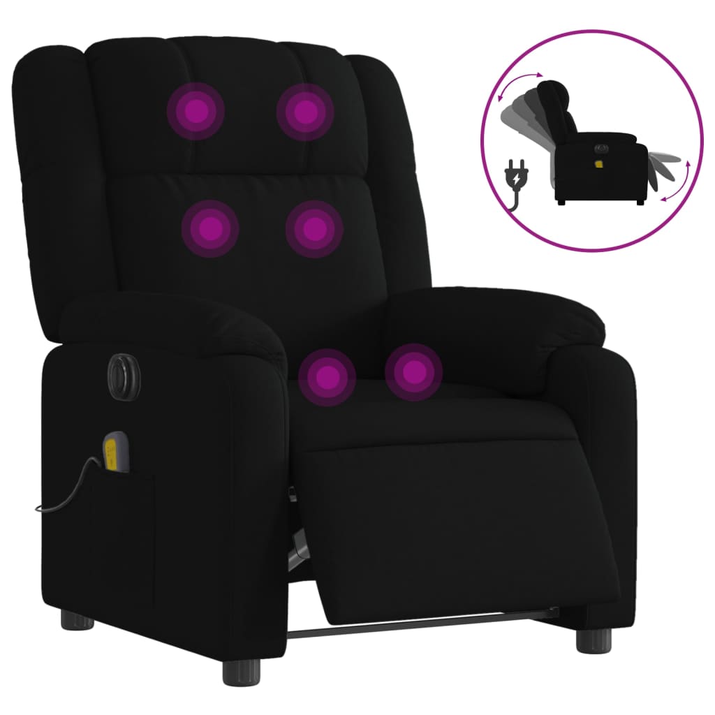 Massagestoel elektrisch verstelbaar stof zwart Fauteuils & Relaxfauteuils | Creëer jouw Trendy Thuis | Gratis bezorgd & Retour | Trendy.nl