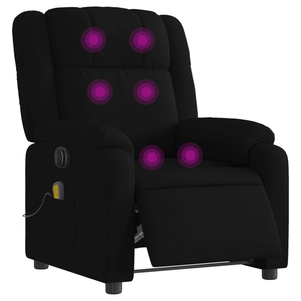 Massagestoel elektrisch verstelbaar stof zwart Fauteuils & Relaxfauteuils | Creëer jouw Trendy Thuis | Gratis bezorgd & Retour | Trendy.nl