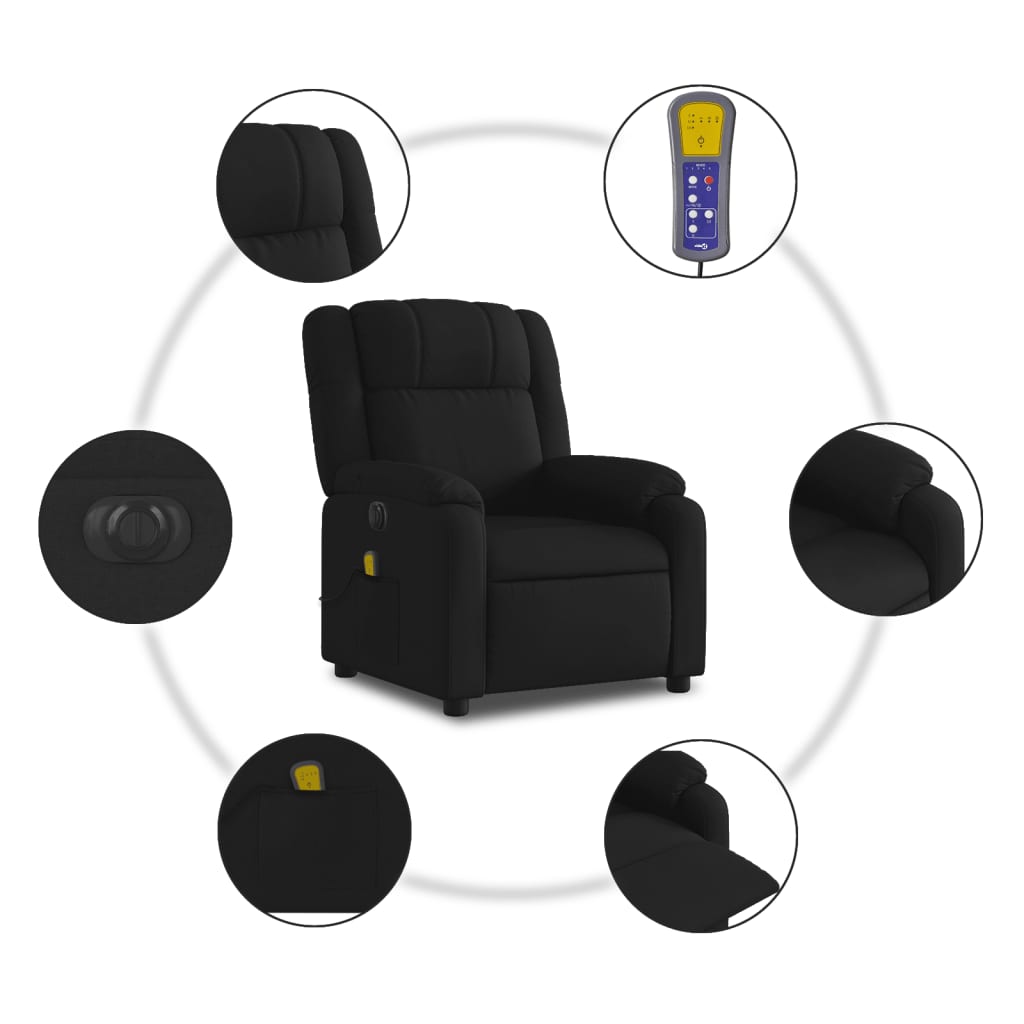 Massagestoel elektrisch verstelbaar stof zwart Fauteuils & Relaxfauteuils | Creëer jouw Trendy Thuis | Gratis bezorgd & Retour | Trendy.nl