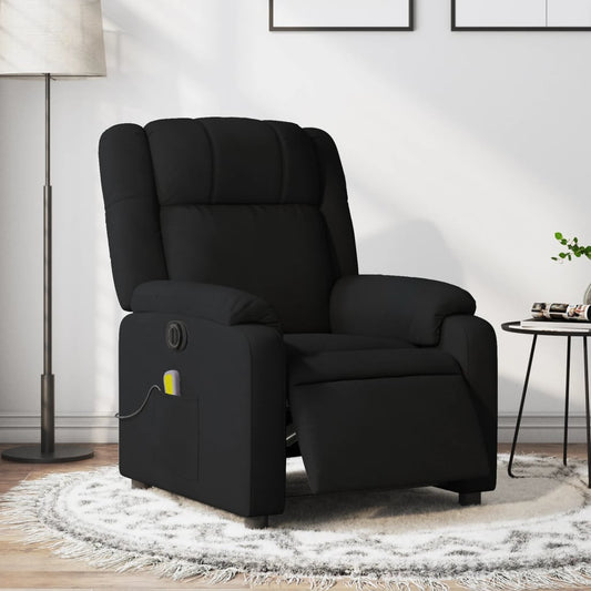 Massagestoel elektrisch verstelbaar stof zwart Fauteuils & Relaxfauteuils | Creëer jouw Trendy Thuis | Gratis bezorgd & Retour | Trendy.nl