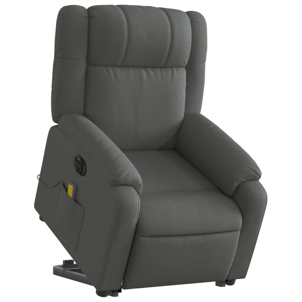 Sta-op-massagestoel elektrisch verstelbaar stof donkergrijs Fauteuils & Relaxfauteuils | Creëer jouw Trendy Thuis | Gratis bezorgd & Retour | Trendy.nl