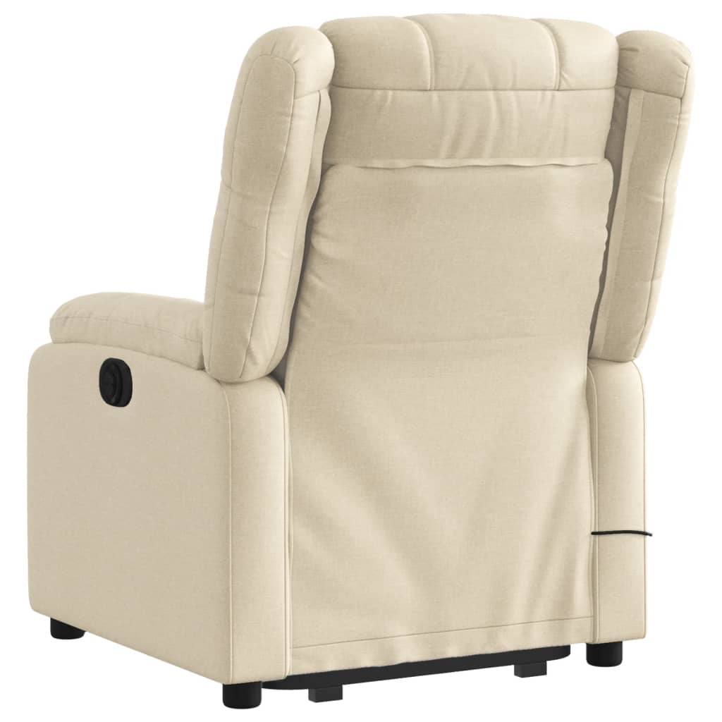 Sta-op-massagestoel elektrisch verstelbaar stof crèmekleurig Fauteuils & Relaxfauteuils | Creëer jouw Trendy Thuis | Gratis bezorgd & Retour | Trendy.nl