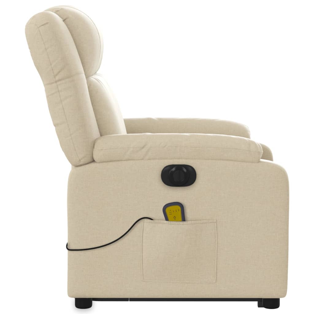 Sta-op-massagestoel elektrisch verstelbaar stof crèmekleurig Fauteuils & Relaxfauteuils | Creëer jouw Trendy Thuis | Gratis bezorgd & Retour | Trendy.nl