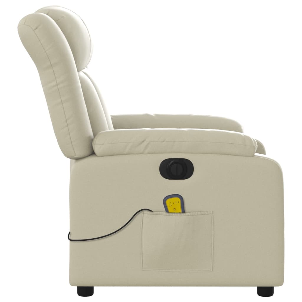 Massagestoel verstelbaar elektrisch kunstleer crèmekleurig Fauteuils & Relaxfauteuils | Creëer jouw Trendy Thuis | Gratis bezorgd & Retour | Trendy.nl