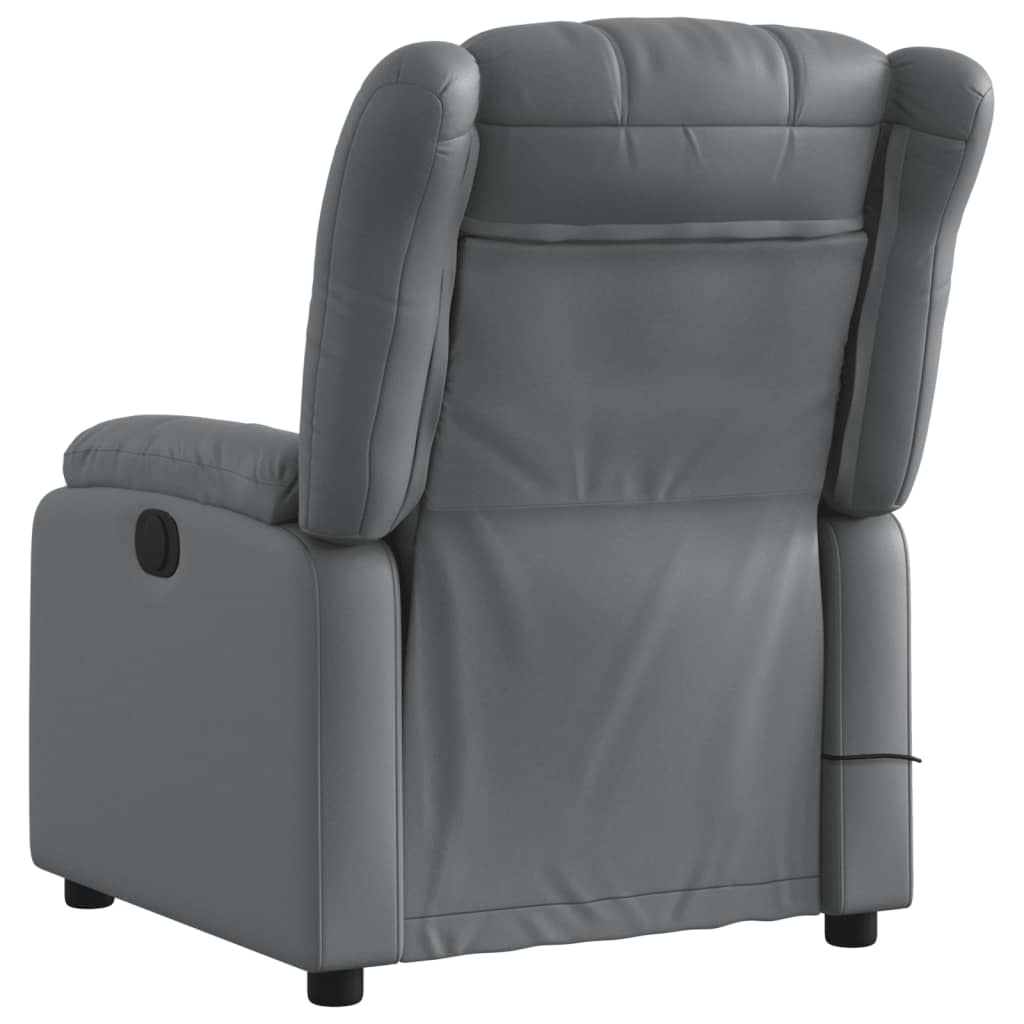 Massagestoel verstelbaar elektrisch kunstleer grijs Fauteuils & Relaxfauteuils | Creëer jouw Trendy Thuis | Gratis bezorgd & Retour | Trendy.nl