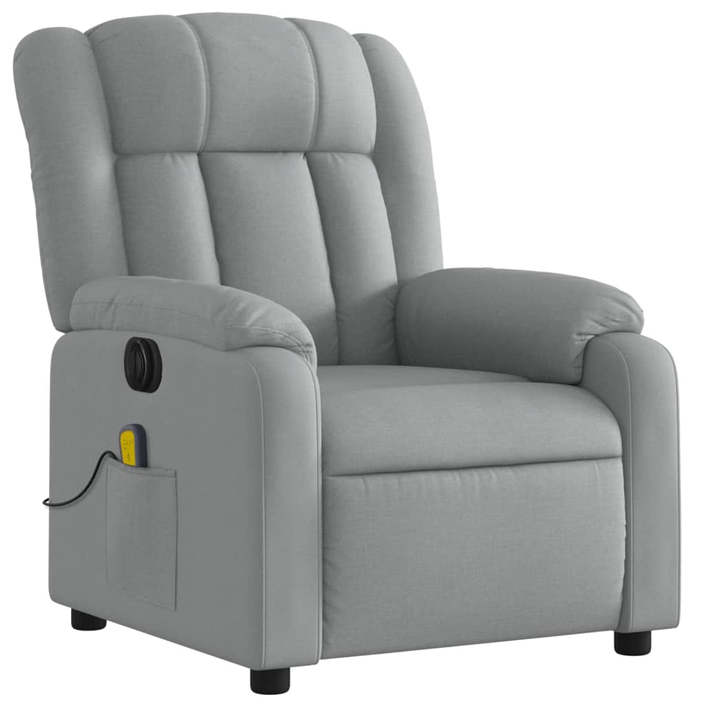 Massagestoel elektrisch verstelbaar stof lichtgrijs Fauteuils & Relaxfauteuils | Creëer jouw Trendy Thuis | Gratis bezorgd & Retour | Trendy.nl