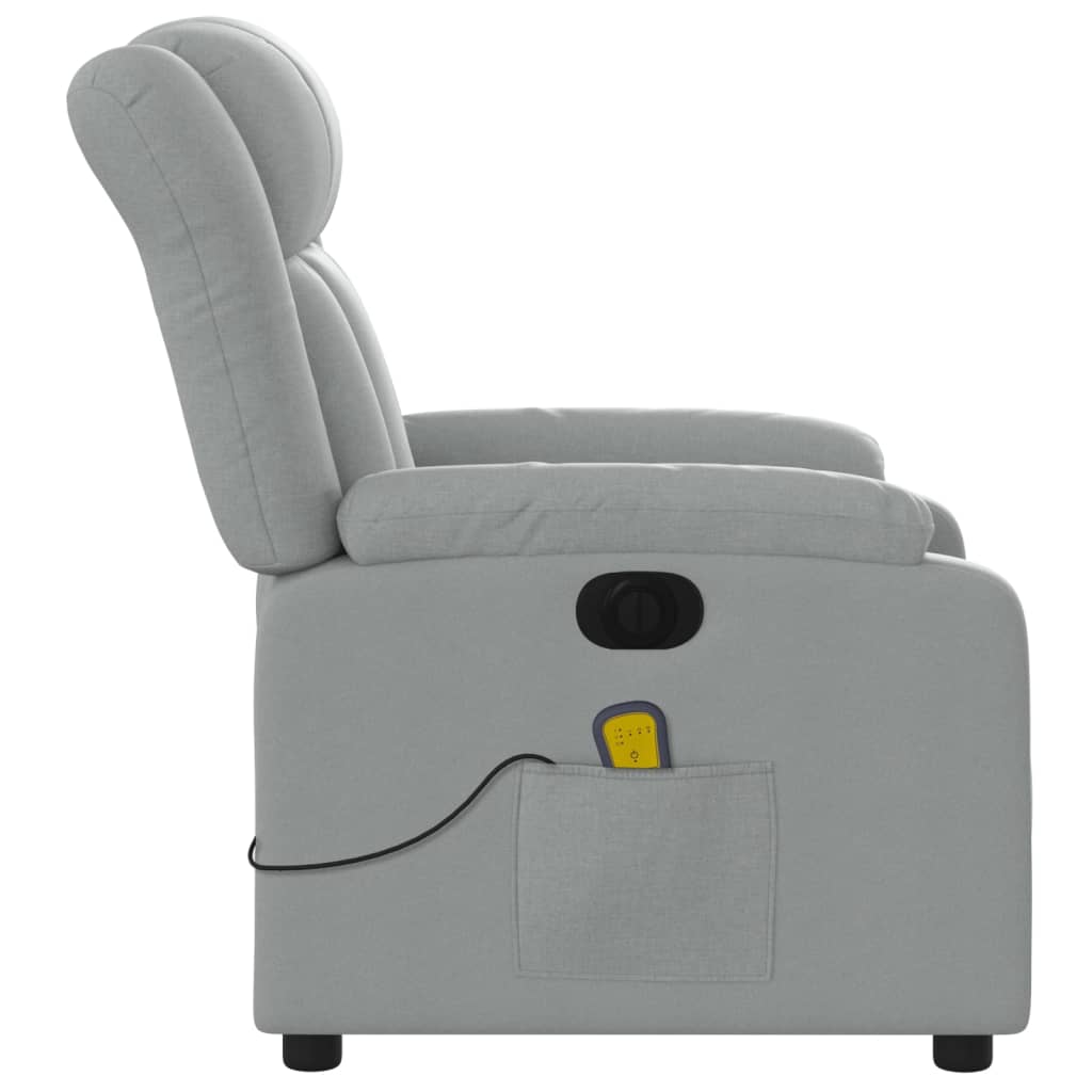 Massagestoel elektrisch verstelbaar stof lichtgrijs Fauteuils & Relaxfauteuils | Creëer jouw Trendy Thuis | Gratis bezorgd & Retour | Trendy.nl