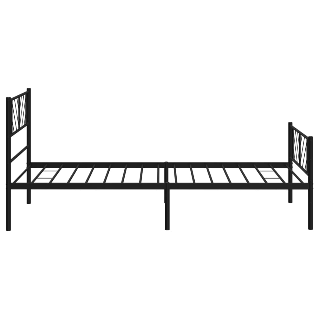 Bedframe met hoofd- en voeteneinde metaal zwart 100x200 cm