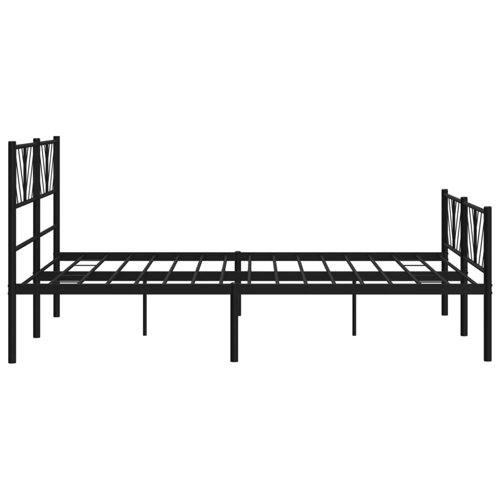 Bedframe met hoofd- en voeteneinde metaal zwart 140x200 cm