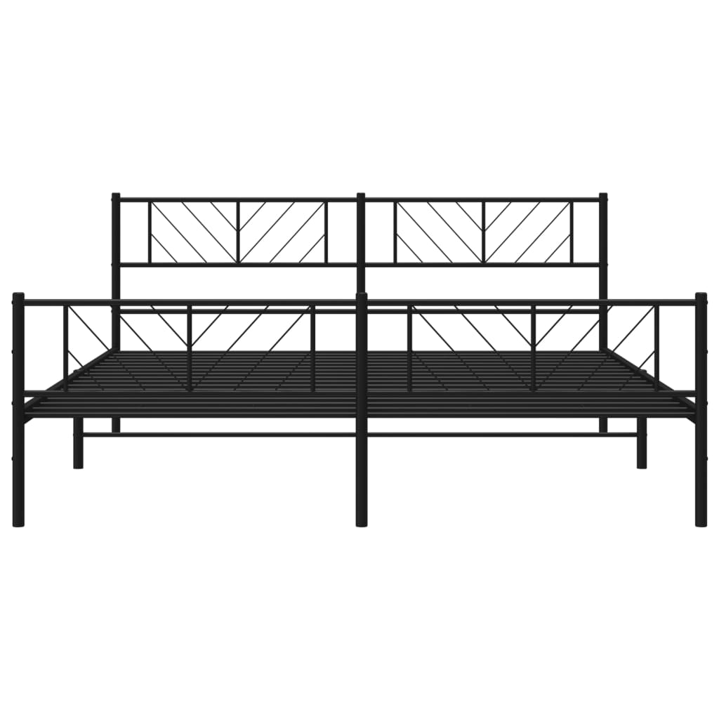 Bedframe met voetbord zonder matras metaal zwart 180x200 cm