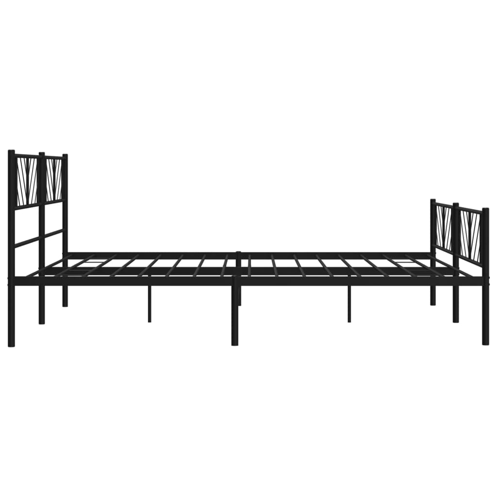 Bedframe met voetbord zonder matras metaal zwart 180x200 cm