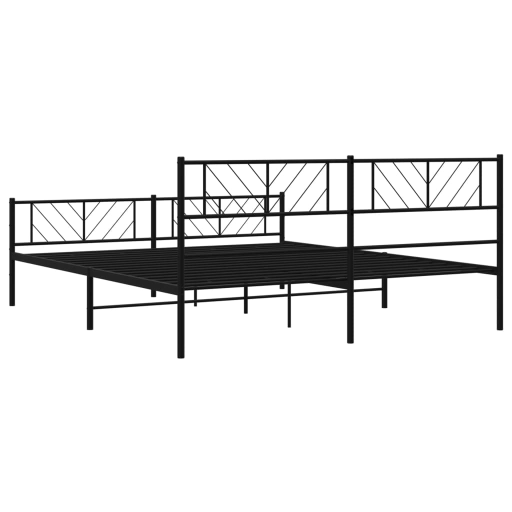 Bedframe met voetbord zonder matras metaal zwart 180x200 cm