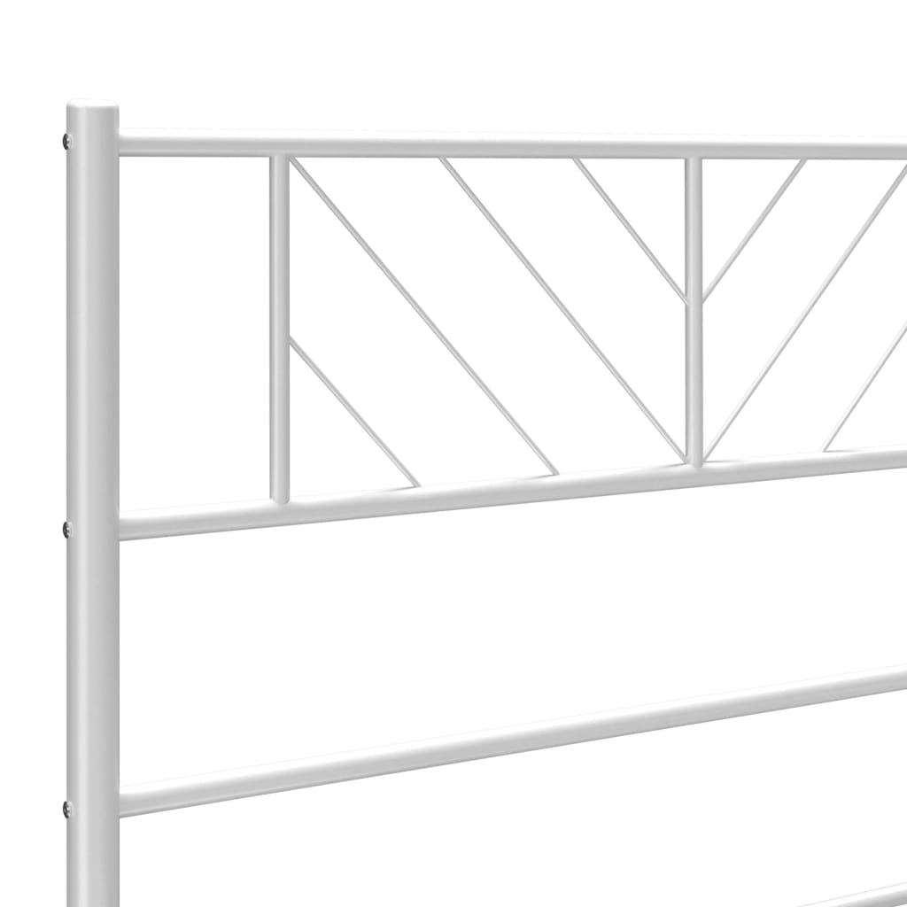 Bedframe met hoofdbord metaal wit 90x200 cm