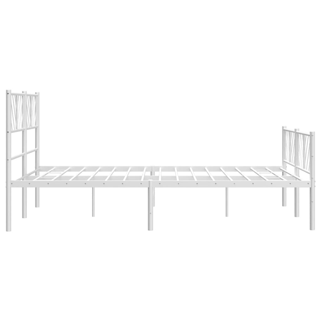 Bedframe met hoofd- en voeteneinde metaal wit 135x190 cm