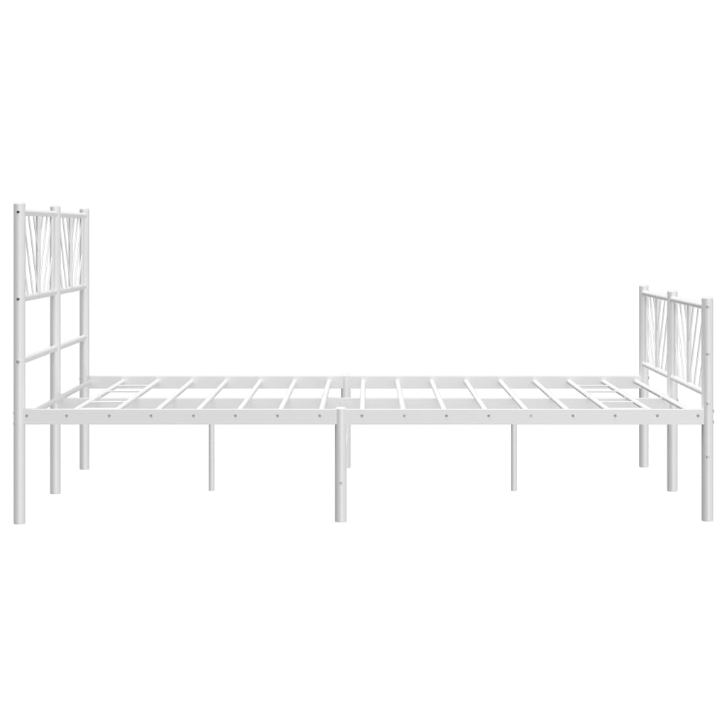 Bedframe met hoofd- en voeteneinde metaal wit 160x200 cm