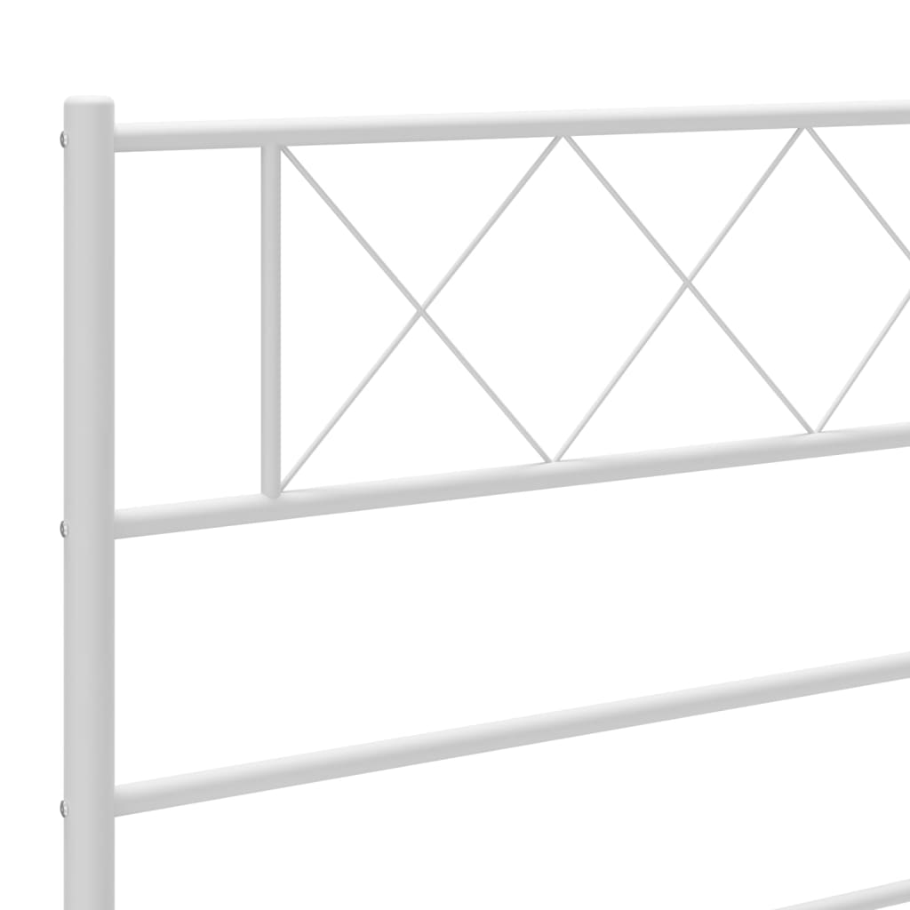 Bedframe met hoofdbord metaal wit 180x200 cm