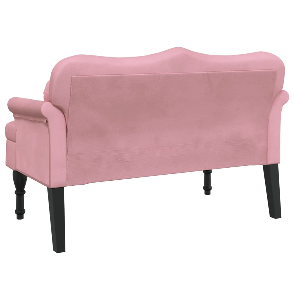 Bankje met kussens 120,5x65x75 cm fluweel roze