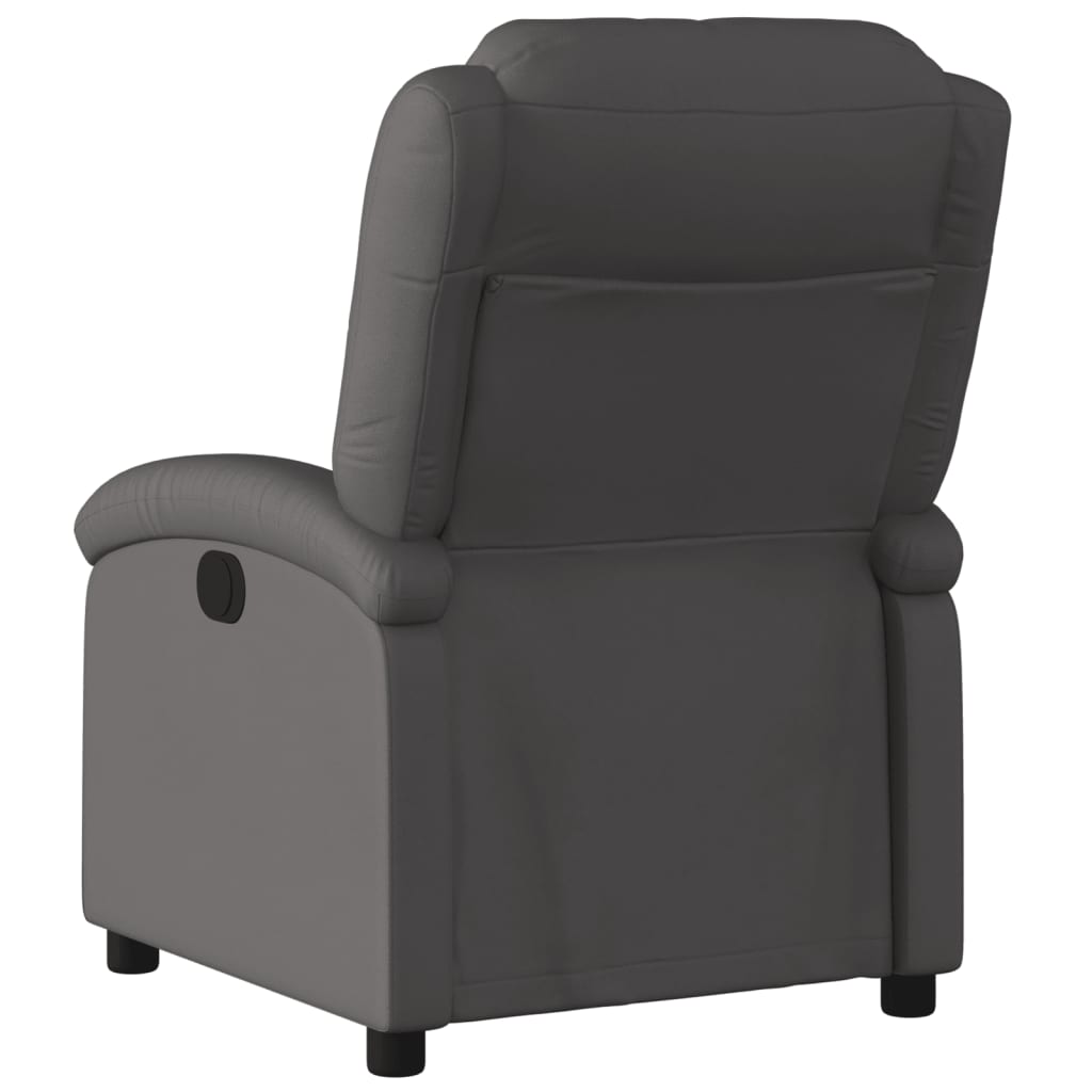 Fauteuil echt leer grijs