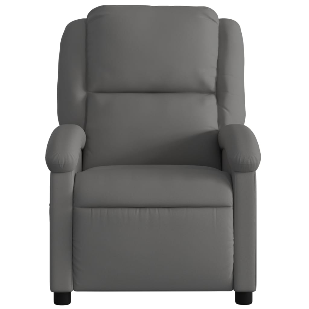 Fauteuil echt leer grijs