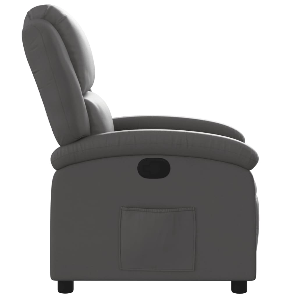 Fauteuil echt leer grijs