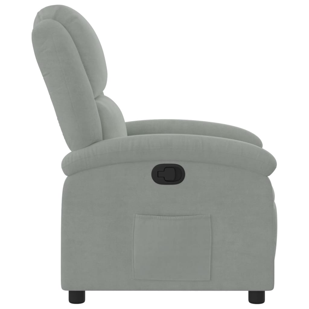 Fauteuil verstelbaar fluweel lichtgrijs Fauteuils & Relaxfauteuils | Creëer jouw Trendy Thuis | Gratis bezorgd & Retour | Trendy.nl