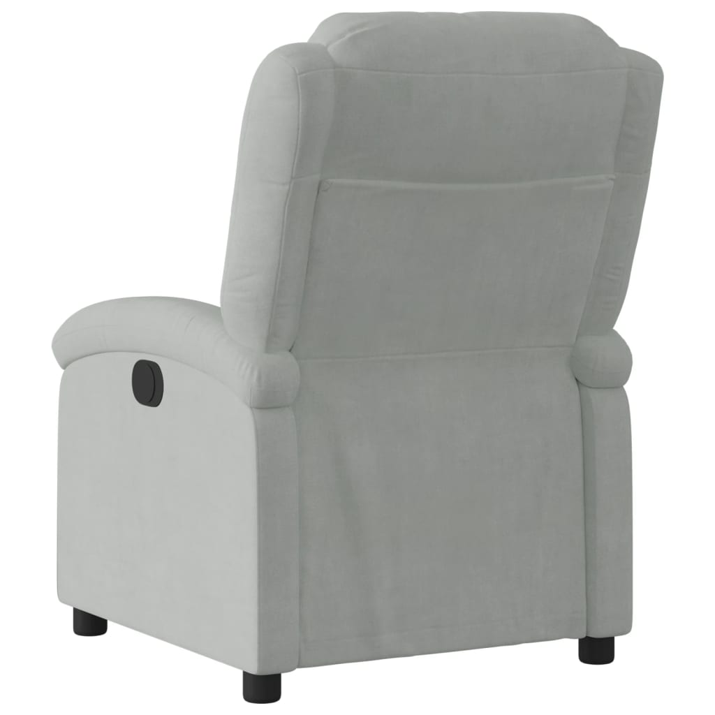 Fauteuil verstelbaar fluweel lichtgrijs Fauteuils & Relaxfauteuils | Creëer jouw Trendy Thuis | Gratis bezorgd & Retour | Trendy.nl