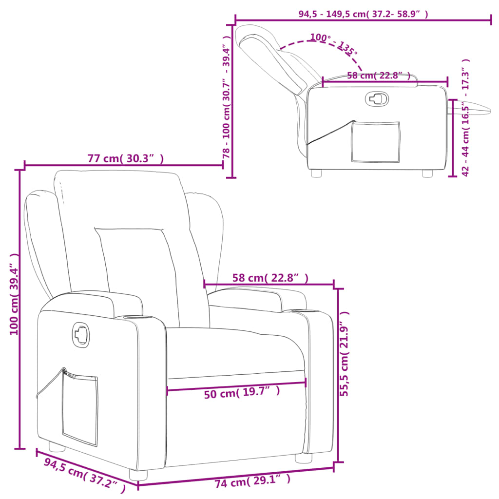 Fauteuil verstelbaar stof wijnrood Fauteuils & Relaxfauteuils | Creëer jouw Trendy Thuis | Gratis bezorgd & Retour | Trendy.nl