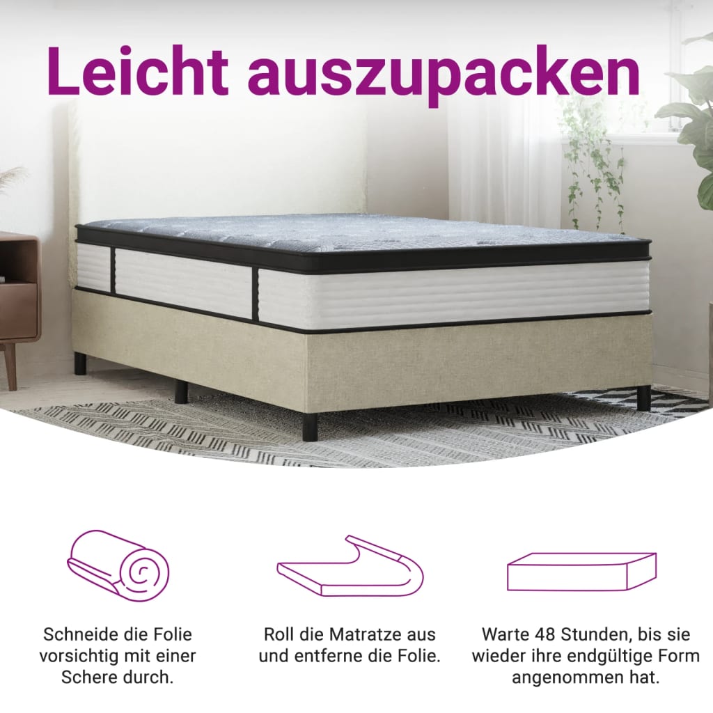 Pocketveringmatras middelhard-plus 140x190 cm Matrassen | Creëer jouw Trendy Thuis | Gratis bezorgd & Retour | Trendy.nl