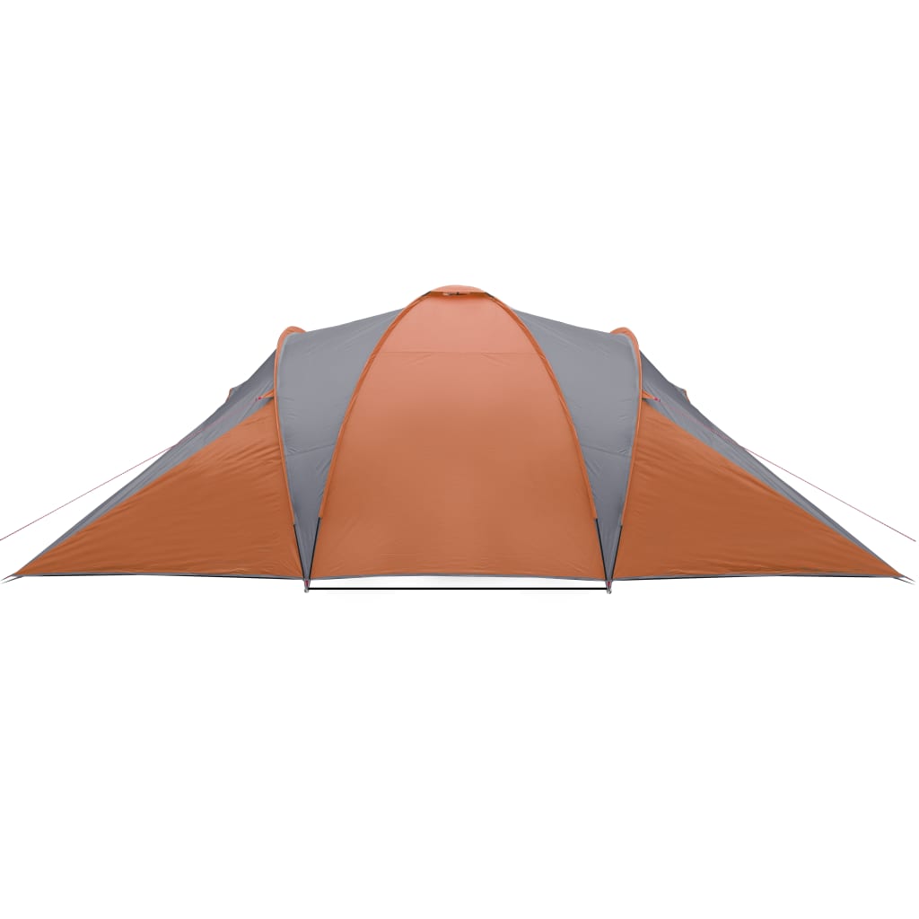 Tent 6-persoons 576x238x193 cm 185T taft grijs en oranje Tenten | Creëer jouw Trendy Thuis | Gratis bezorgd & Retour | Trendy.nl