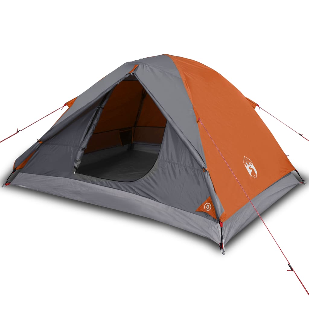 Tent 3-persoons 240x217x120 cm 190T taft grijs en oranje Tenten | Creëer jouw Trendy Thuis | Gratis bezorgd & Retour | Trendy.nl