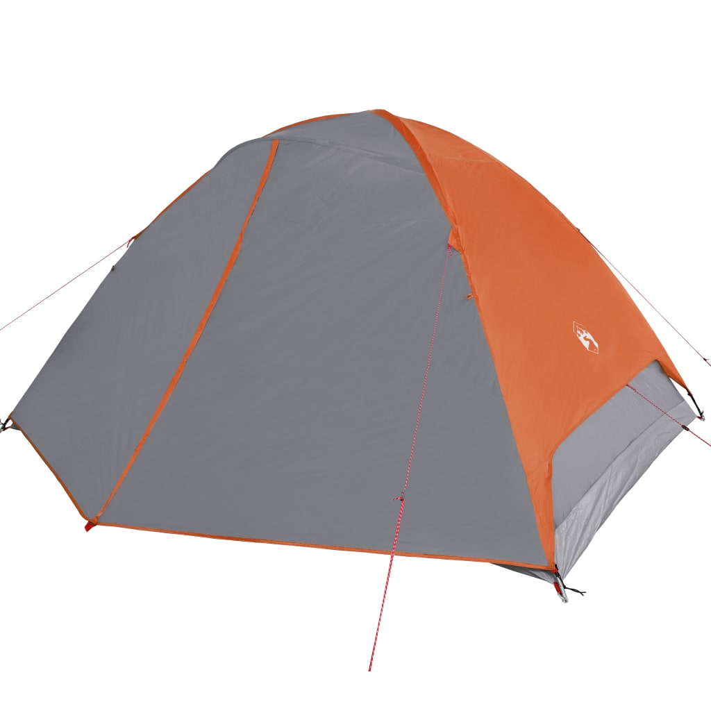 Tent 6-persoons 348x340x190 cm 190T taft grijs en oranje Tenten | Creëer jouw Trendy Thuis | Gratis bezorgd & Retour | Trendy.nl
