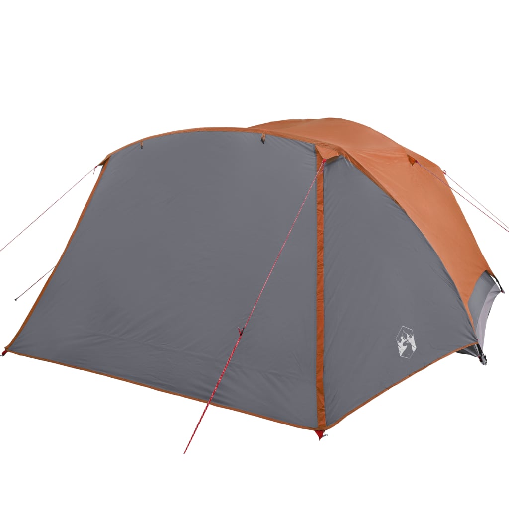 Tent 4-persoons 350x280x155 cm 190T taft grijs en oranje Tenten | Creëer jouw Trendy Thuis | Gratis bezorgd & Retour | Trendy.nl