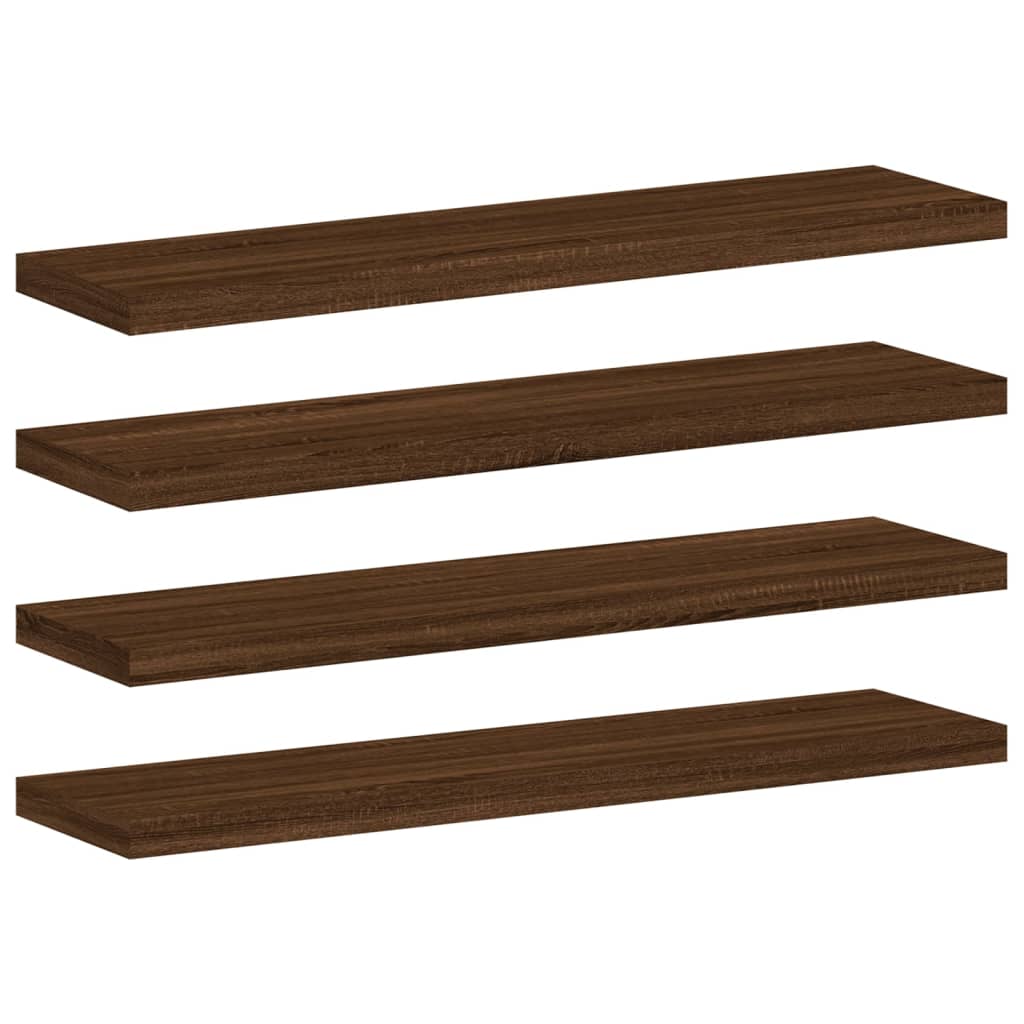 Wandschappen 4 st 40x10x1,5 cm bewerkt hout bruin eikenkleur Boekenkasten & wandplanken | Creëer jouw Trendy Thuis | Gratis bezorgd & Retour | Trendy.nl