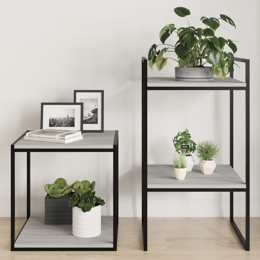 Wandschappen 4 st 40x40x1,5 cm bewerkt hout grijs sonoma eiken Boekenkasten & wandplanken | Creëer jouw Trendy Thuis | Gratis bezorgd & Retour | Trendy.nl