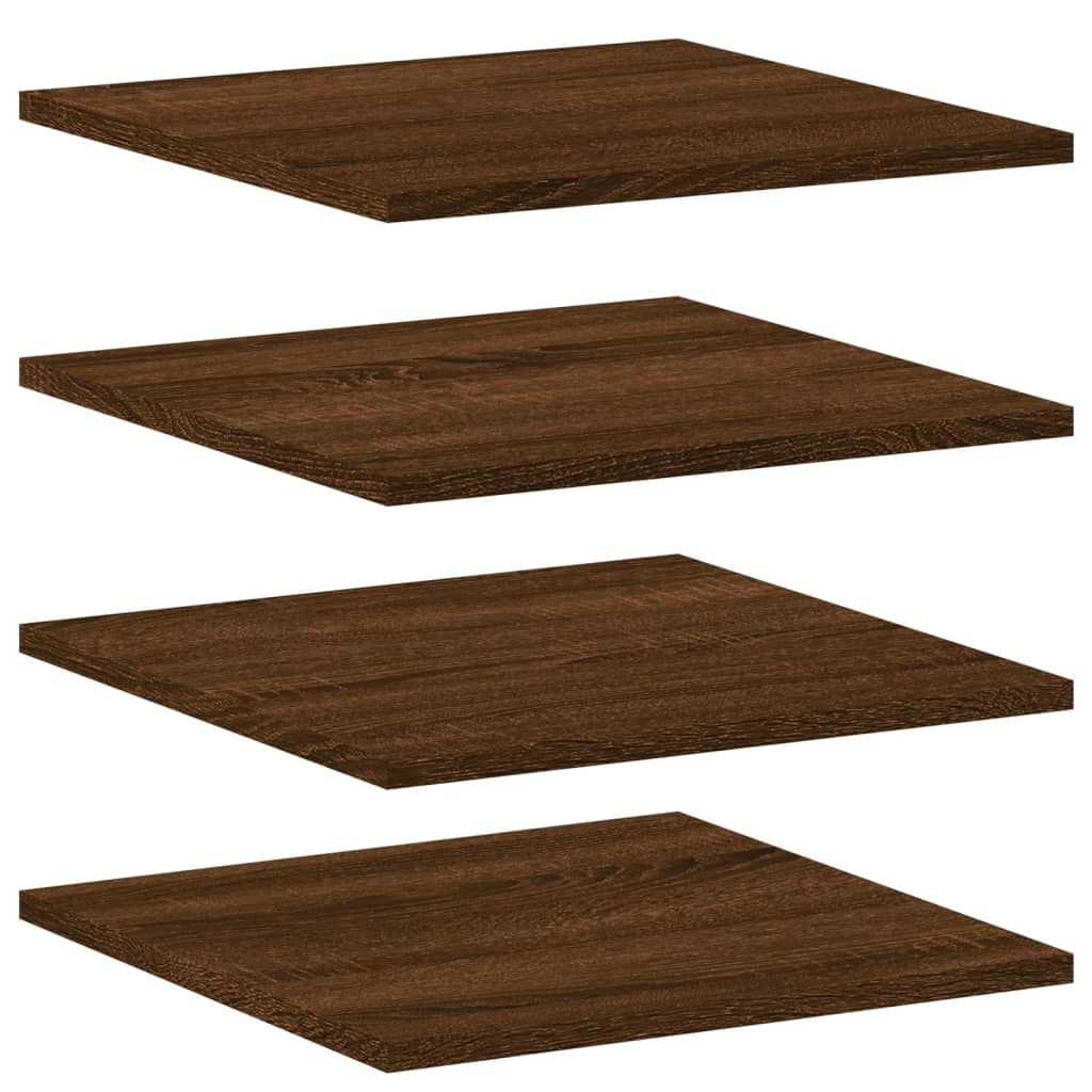 Wandschappen 4 st 40x40x1,5 cm bewerkt hout bruin eikenkleur Boekenkasten & wandplanken | Creëer jouw Trendy Thuis | Gratis bezorgd & Retour | Trendy.nl