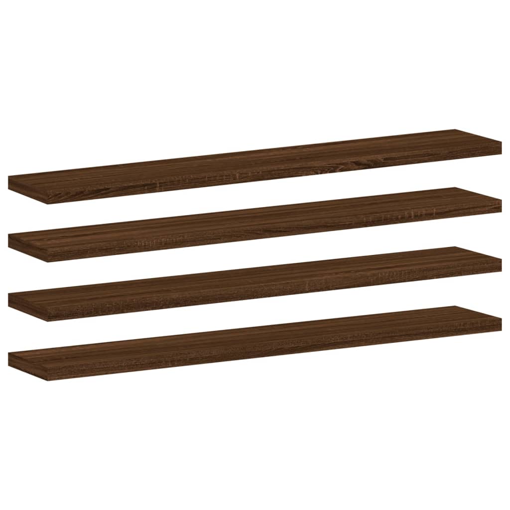 Wandschappen 4 st 60x10x1,5 cm bewerkt hout bruin eikenkleur Boekenkasten & wandplanken | Creëer jouw Trendy Thuis | Gratis bezorgd & Retour | Trendy.nl