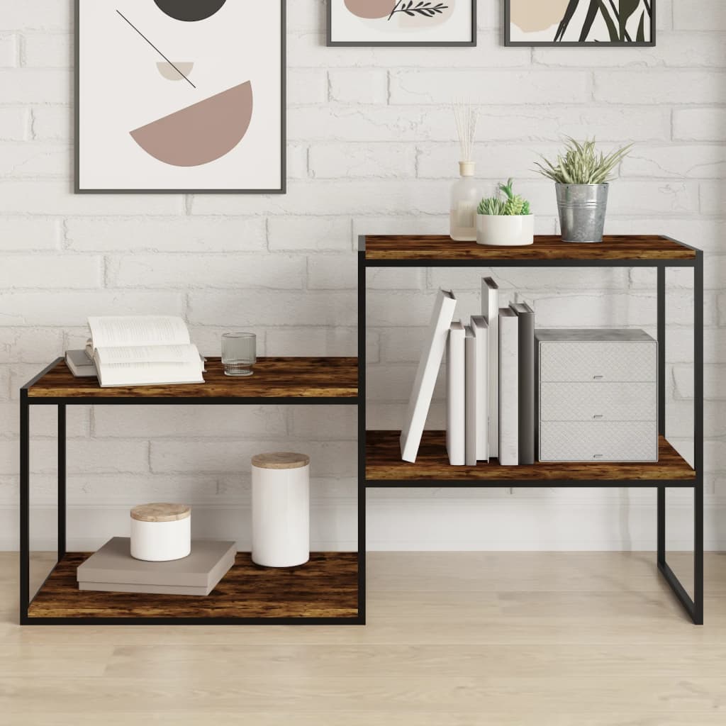 Wandschappen 4 st 60x50x1,5 cm bewerkt hout gerookt eikenkleur Boekenkasten & wandplanken | Creëer jouw Trendy Thuis | Gratis bezorgd & Retour | Trendy.nl