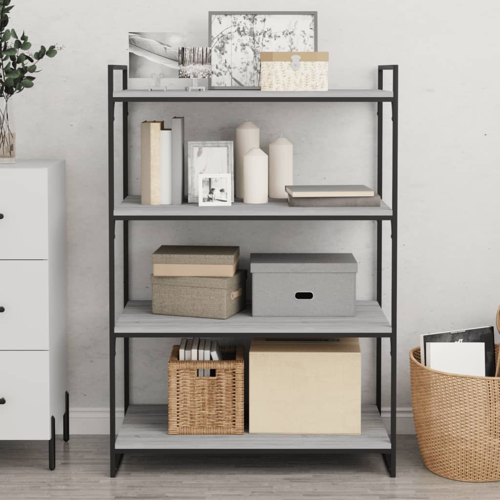 Wandschappen 4 st 80x40x1,5 cm bewerkt hout grijs sonoma eiken Boekenkasten & wandplanken | Creëer jouw Trendy Thuis | Gratis bezorgd & Retour | Trendy.nl