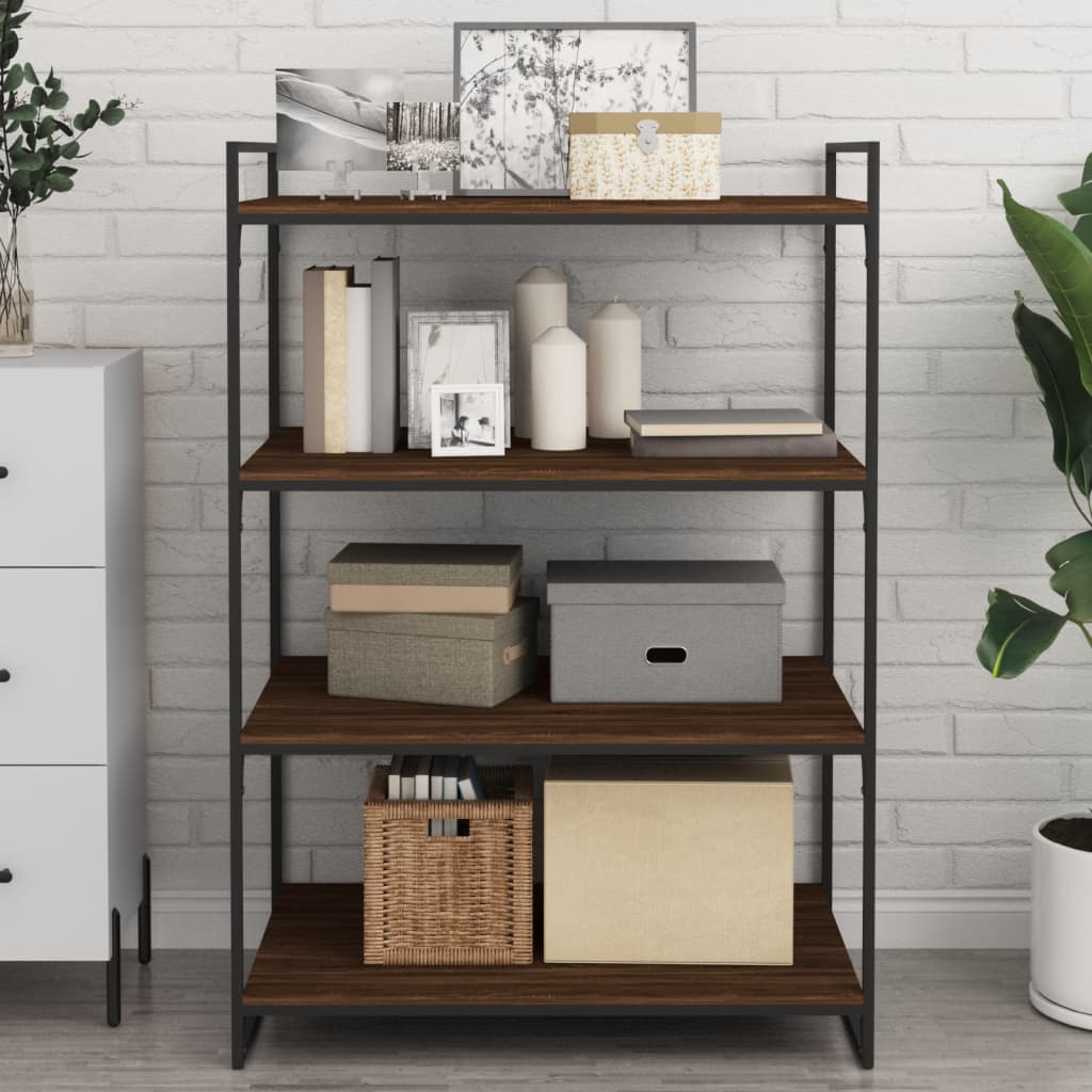 Wandschappen 4 st 80x50x1,5 cm bewerkt hout bruin eikenkleur Boekenkasten & wandplanken | Creëer jouw Trendy Thuis | Gratis bezorgd & Retour | Trendy.nl