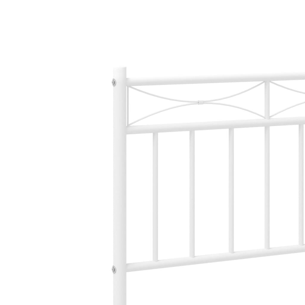 Bedframe met hoofdbord zonder matras metaal wit 75x190 cm