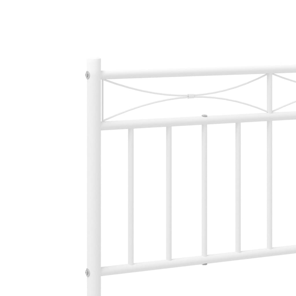 Bedframe met hoofdbord metaal wit 100x200 cm