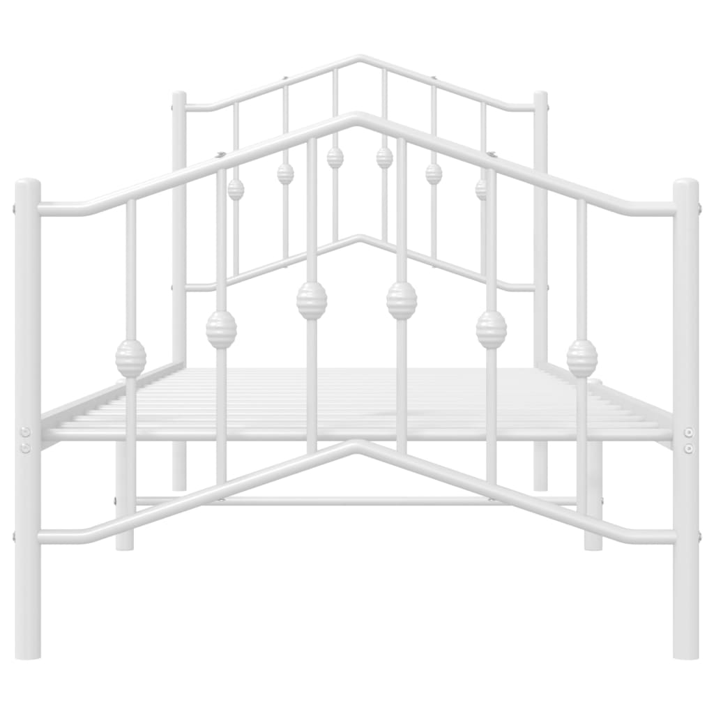 Bedframe met hoofd- en voeteneinde metaal wit 80x200 cm