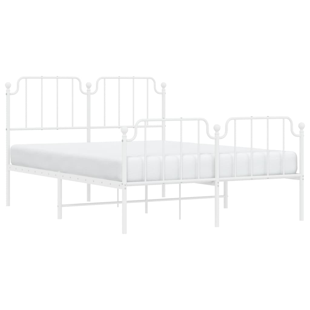 Bedframe met hoofd- en voeteneinde metaal wit 140x190 cm Bedden & bedframes | Creëer jouw Trendy Thuis | Gratis bezorgd & Retour | Trendy.nl